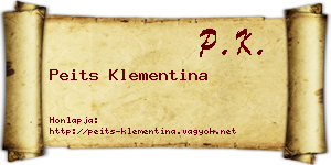 Peits Klementina névjegykártya